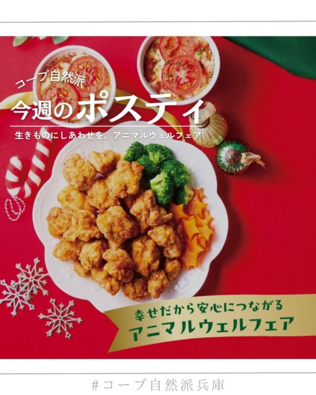 🍅@coop.shizenha.hyogo
ポスティ38号

アニマルウェルフェアとは、家畜ができるだけストレスの少ない環境で、健やかに過ごせるようにする取組のことです。
コープ自然派はこの考えに共感し、生産者とともに学びながら、取組をすすめてきました。
特集ページでは各生産者が実践するアニマルウェルフェアのもとで生まれた商品を紹介。
これからもコープ自然派は、生産者とともに生きものにやさしい商品づくりを推進していきます。

🛌ハートの秋冬寝具キャンペーンは39号まで
国際オーガニック認証を受けた、あったか寝具。1日の1/3を過ごすふとんを、見直しませんか？
⛄️冬至の知恵
寒さを乗り切るために、体にぴったりの食材を紹介します。

＊商品案内・ポリ袋・食材セットトレイ・万能つゆ空きビンの回収にご協力をお願いします＊
コープ自然派では資源循環と廃棄物の削減のため、
商品案内(カタログ)や容器・包装を回収しています。

 −−−−−−−−−−−−−−−−−−−−−−−−−−−−−−−−−−−−

コープ自然派兵庫
組合員より発信中✈
選ぶもので社会は変わる
選ぶことで未来を変えよう

@coop.shizenha.hyogo

−−−−−−−−−−−−−−−−−−−−−−−−−−−−−−−−−−−−

#ポスティ 38号
#アニマルウェルフェア
#飼育環境 #nongmo #安心安全な食材
#生協 #コープ自然派 #コープ自然派兵庫 #コープ自然派のあるくらし #生協宅配 #生産者さんに感謝 #オーガニックな暮らし #無農薬 #遺伝子組み換えでない  #自然を守る #国産オーガニック #ネオニコフリー #エシカルライフ #選ぶ